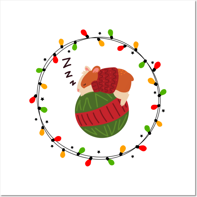 Christmas hamster Wall Art by designswithalex